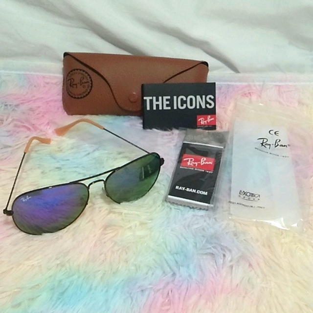 (#2) New Auth Ray-Ban Aviator Large Metal Sunglasses W Extras As Shown Unisex